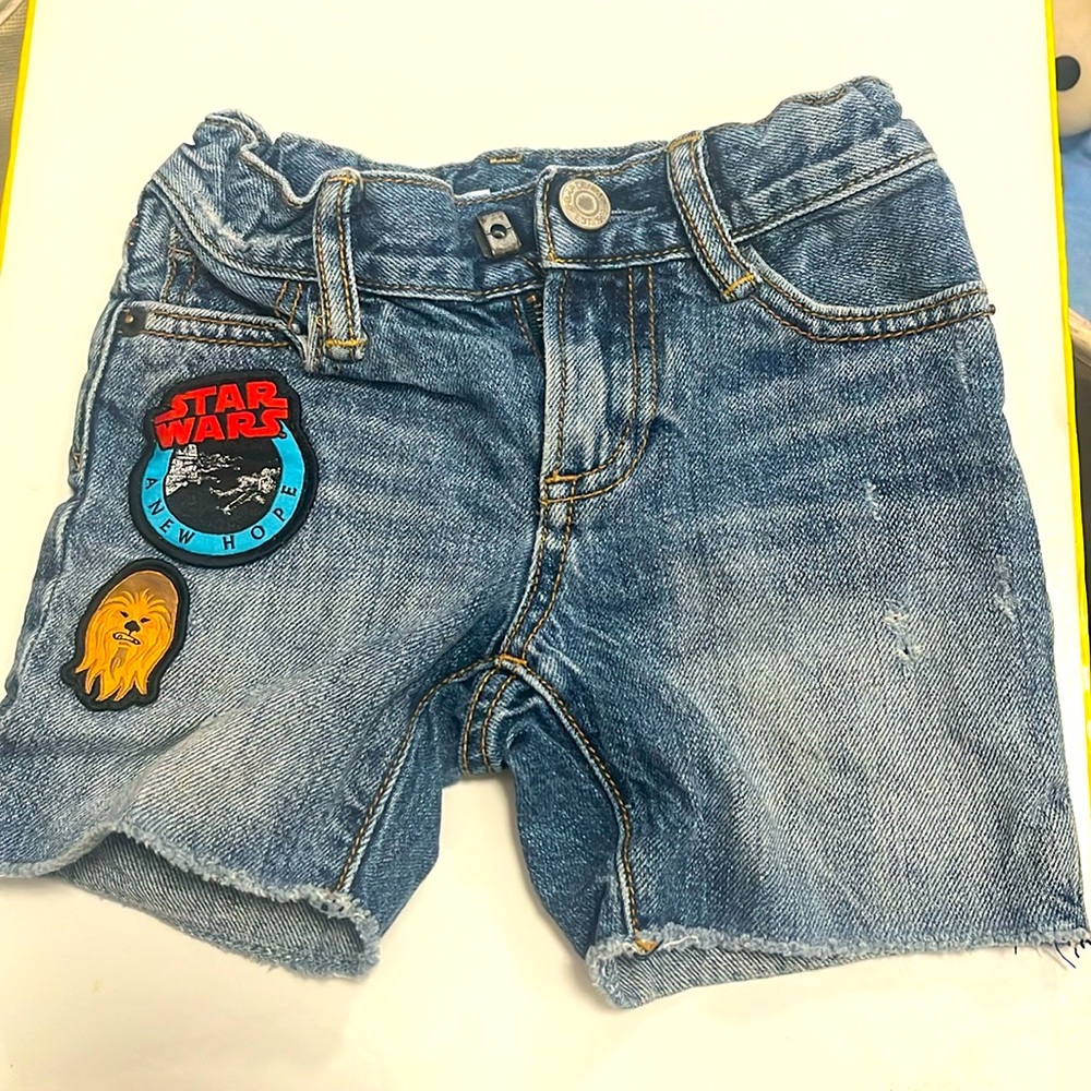 Toddler boys baby Gap denim shorts star wars size 18-24 M